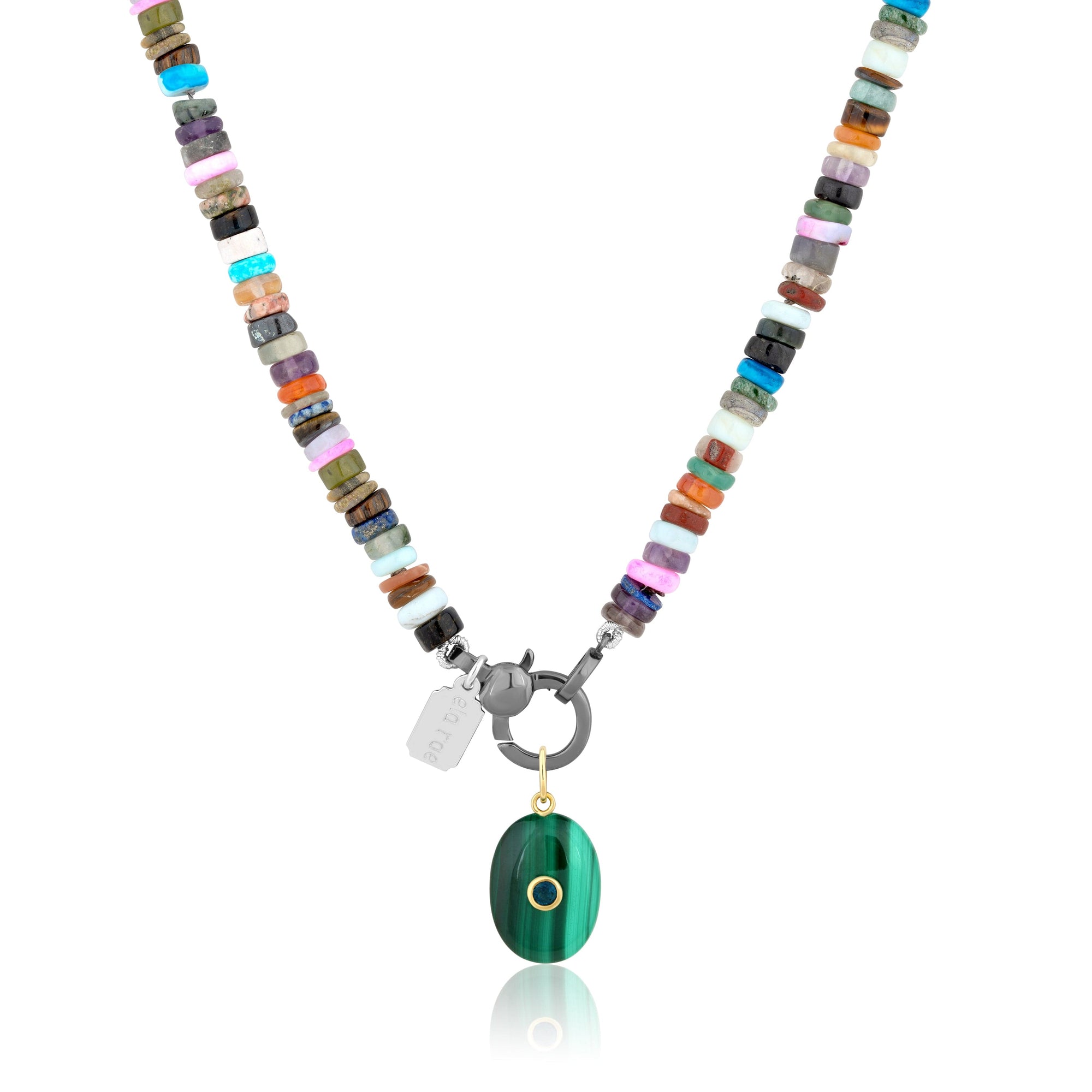 candy necklace | oval stone pendant