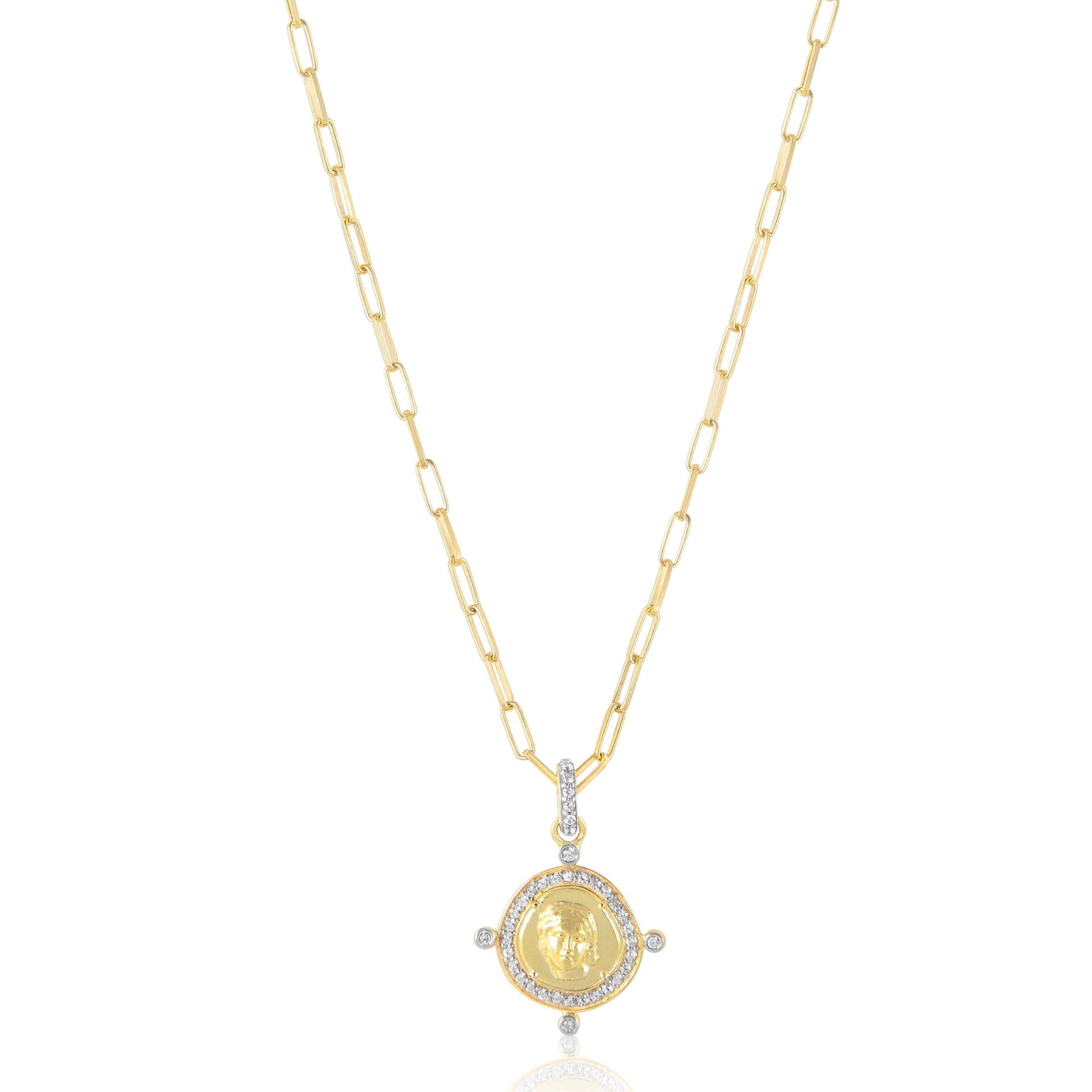 PRE ORDER: pave coin lady charm necklace