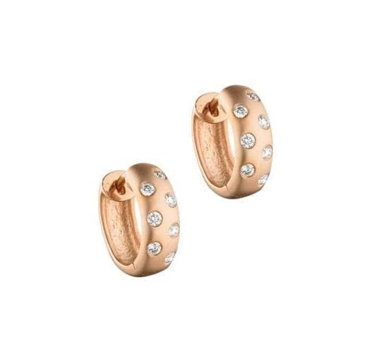 ela rae jessa matte diamond huggies 14k rose gold