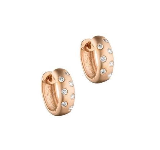 ela rae jessa matte diamond huggies 14k rose gold