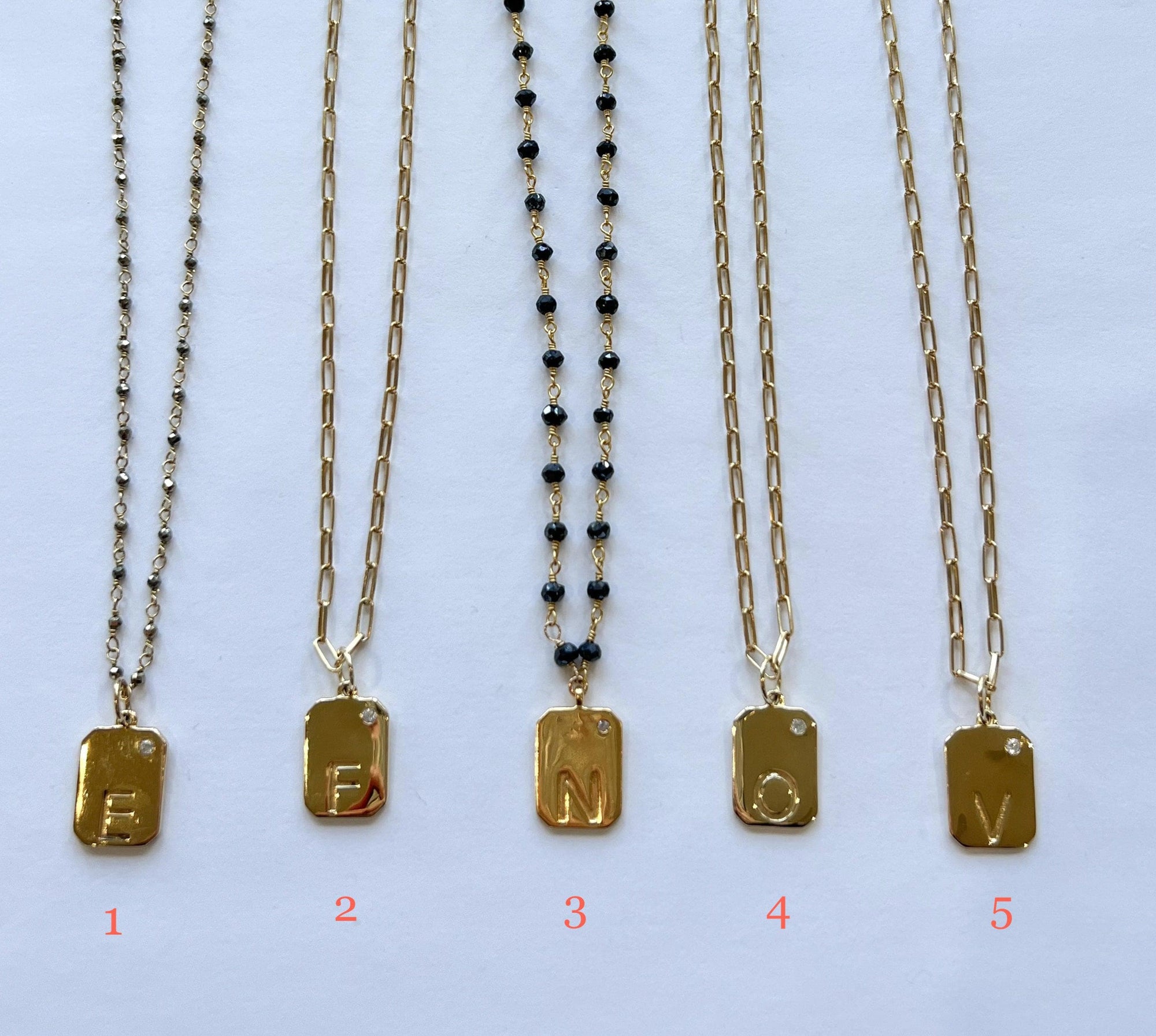 dog tag initial charms