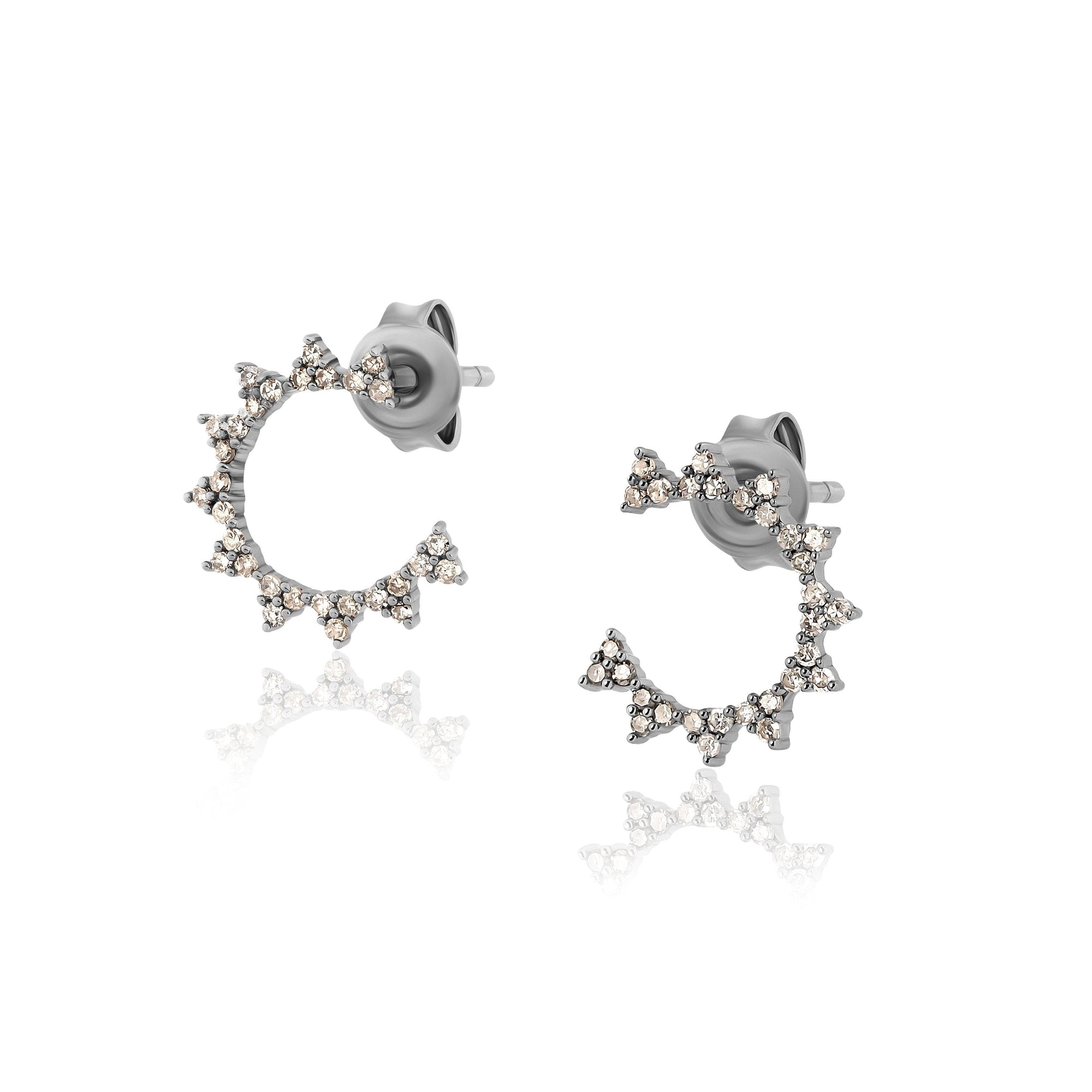 half double star diamond studs