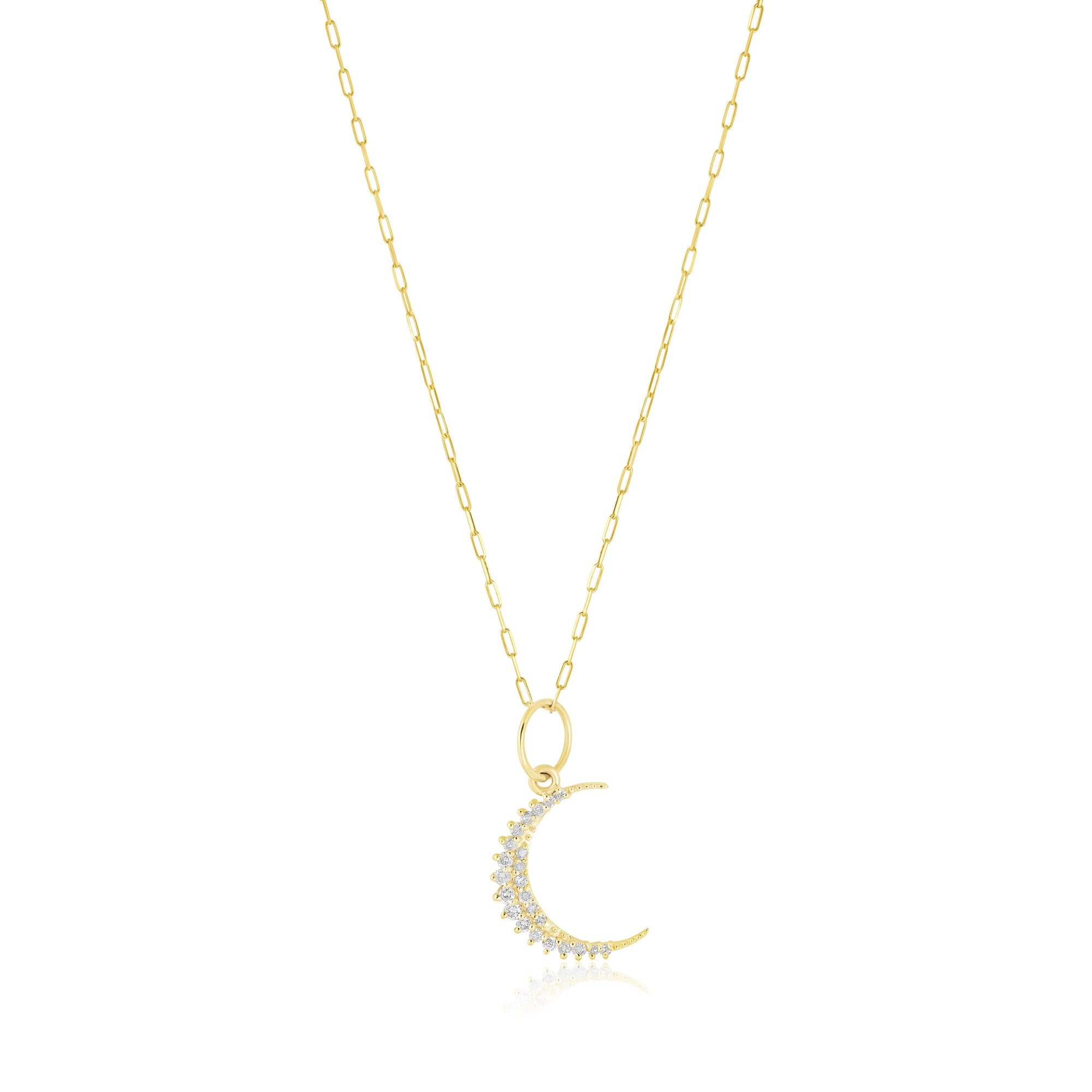 diamond mini crescent moon necklace
