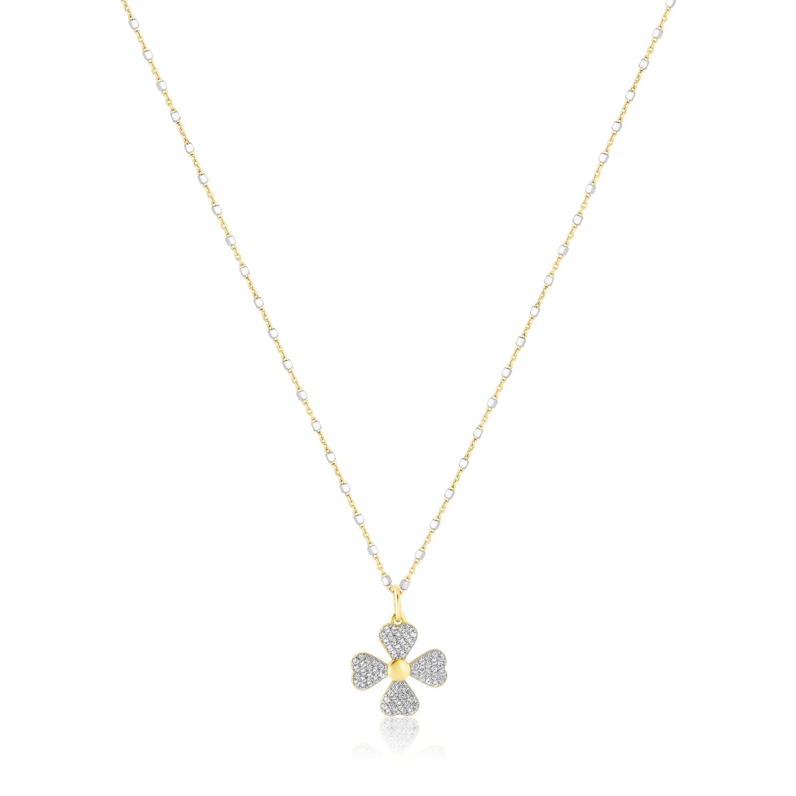mini pave clover necklace