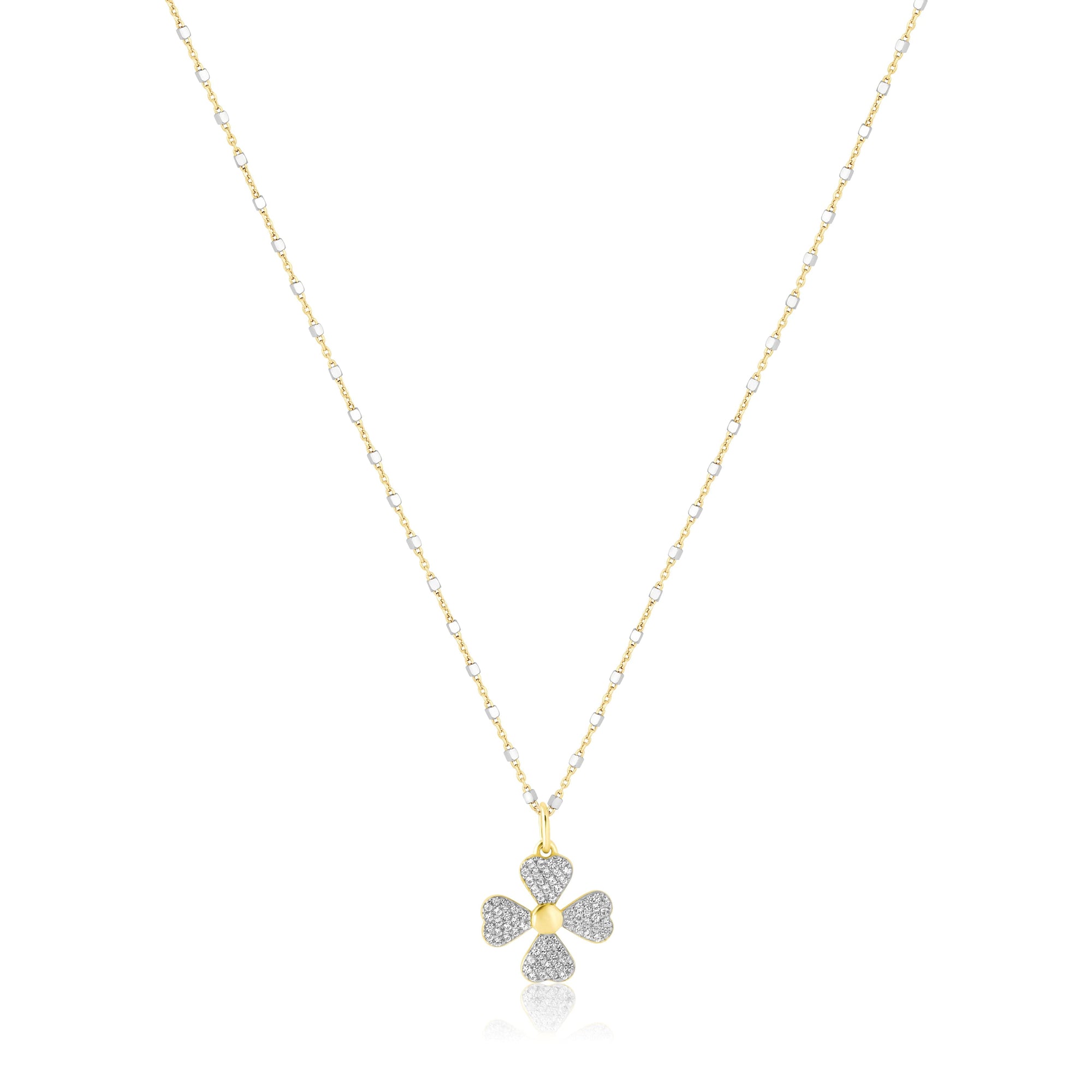 mini pave clover necklace