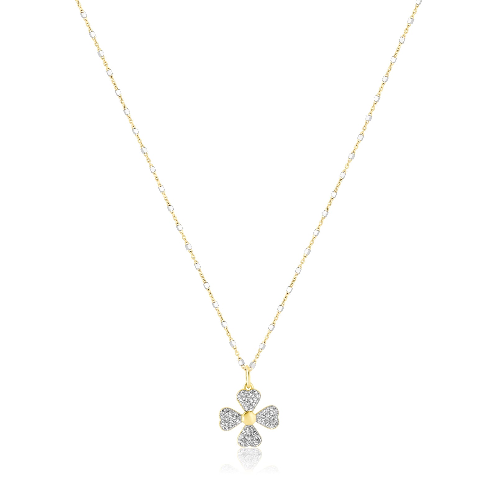 mini pave clover necklace