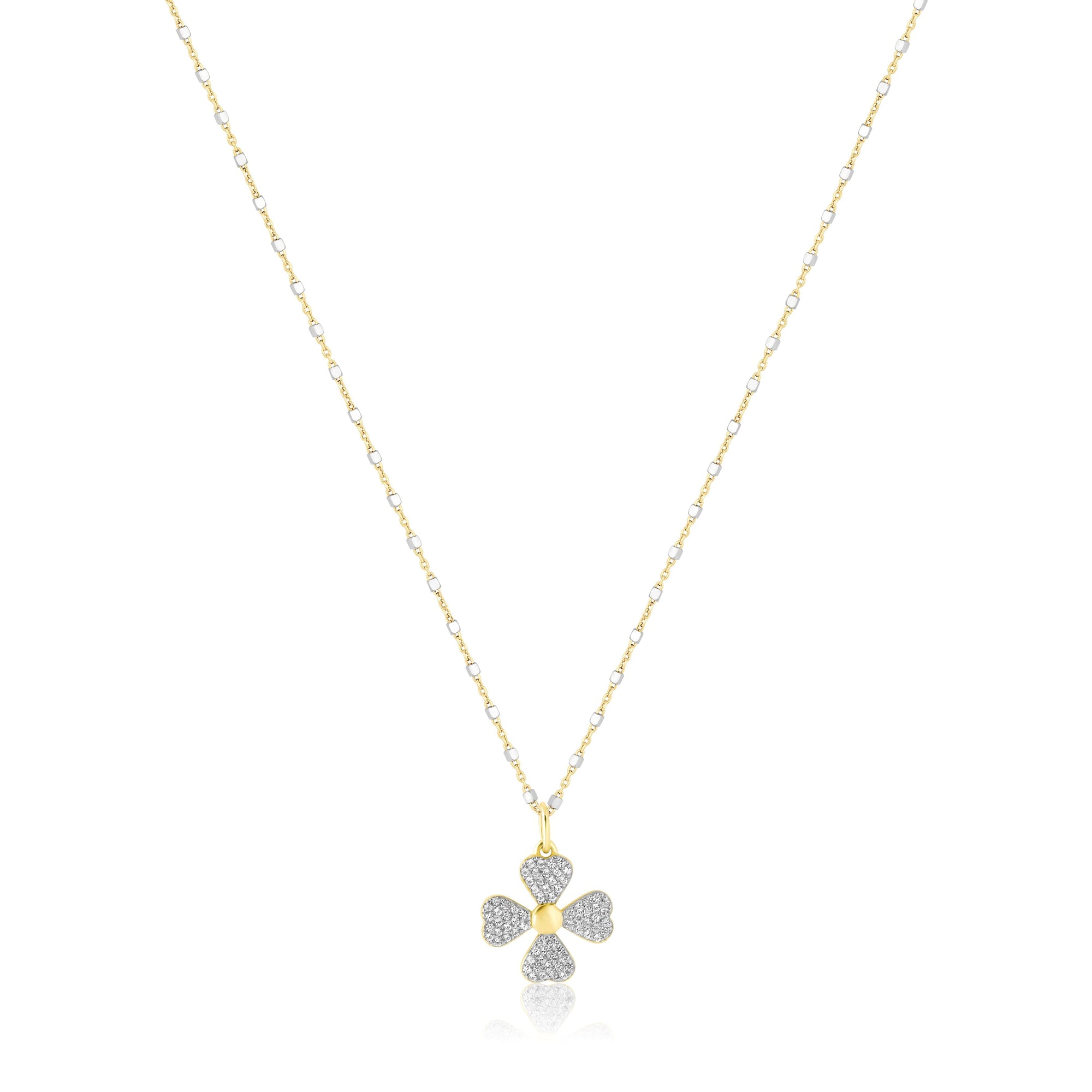 mini pave clover necklace