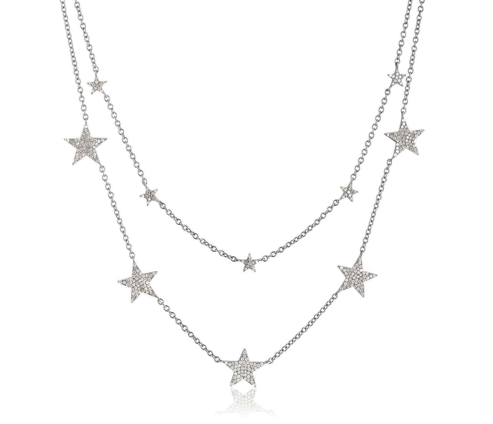 ela rae double star necklace diamond sterling silver