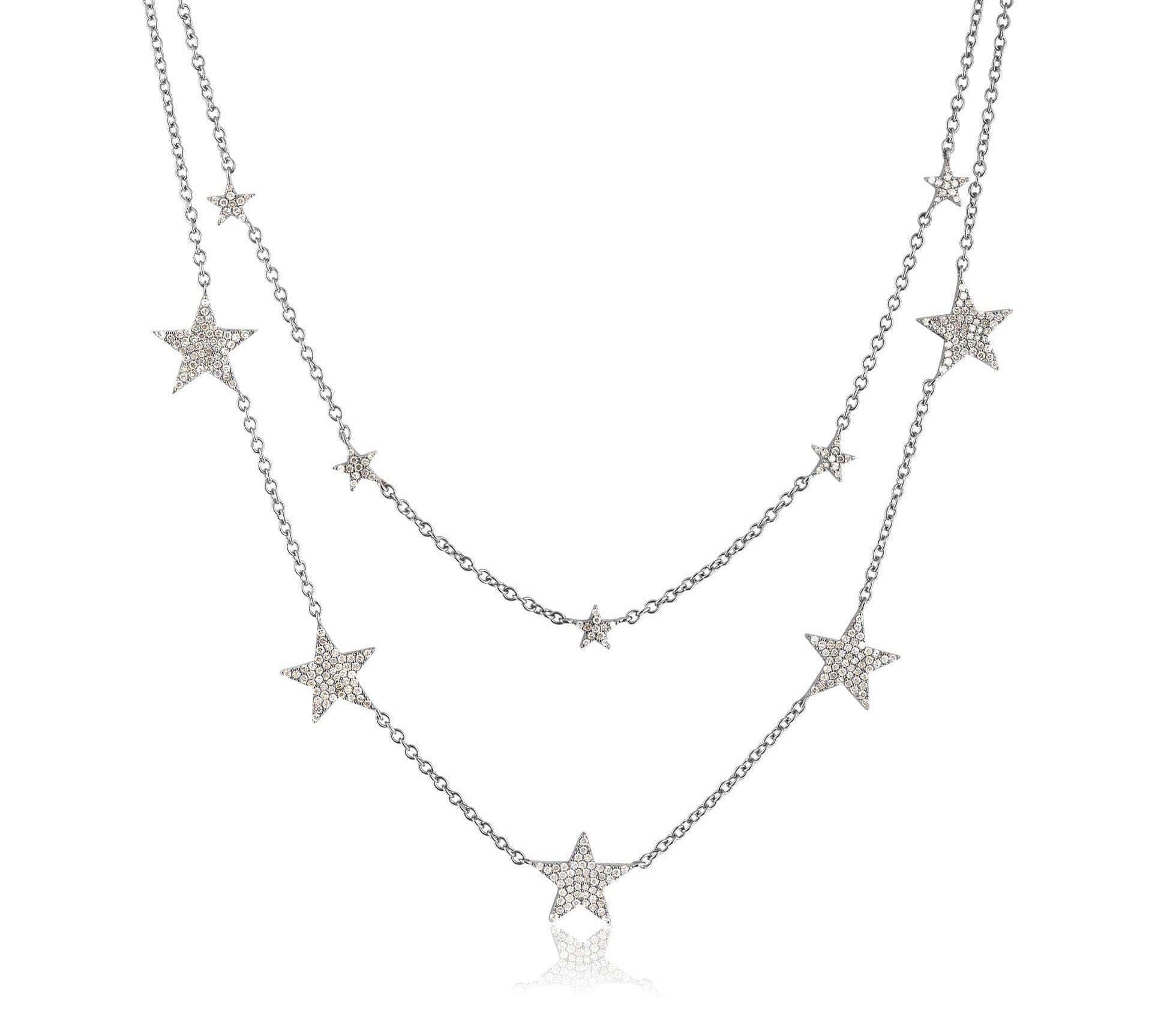 ela rae double star necklace diamond sterling silver