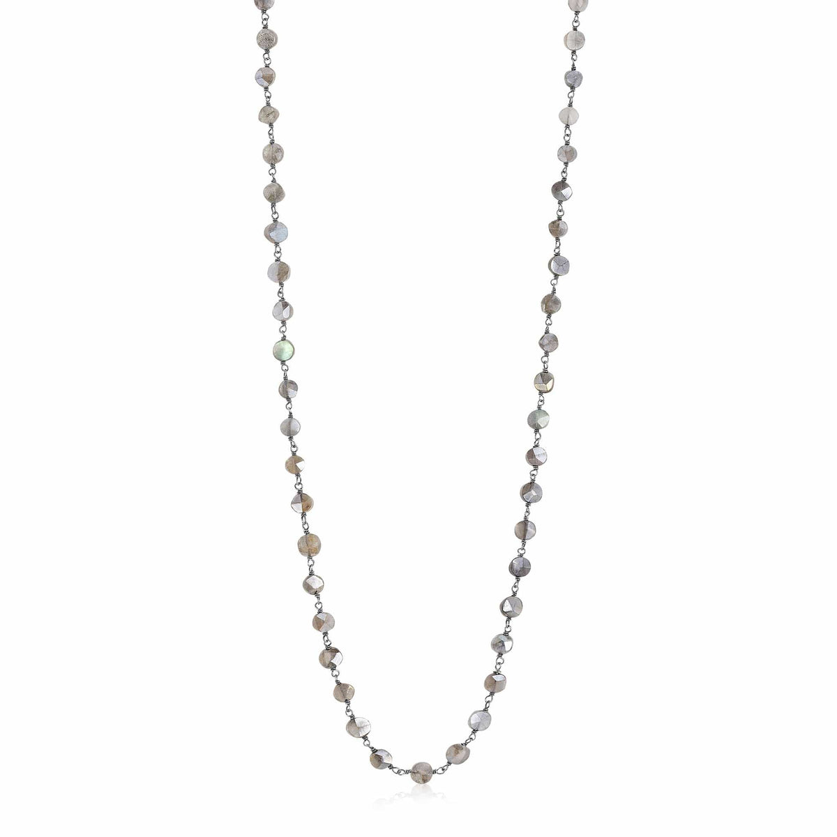 ela rae diana coin necklace labradorite sterling silver