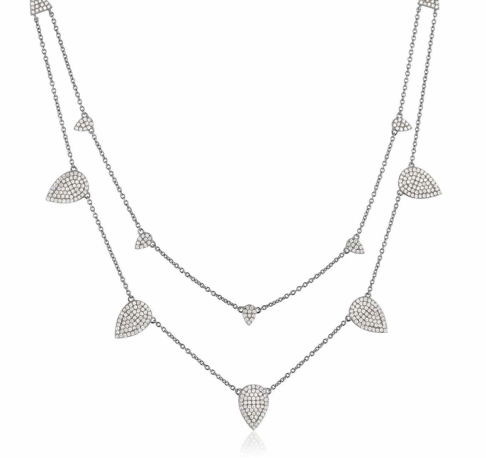 ela rae double pear necklace diamond sterling silver