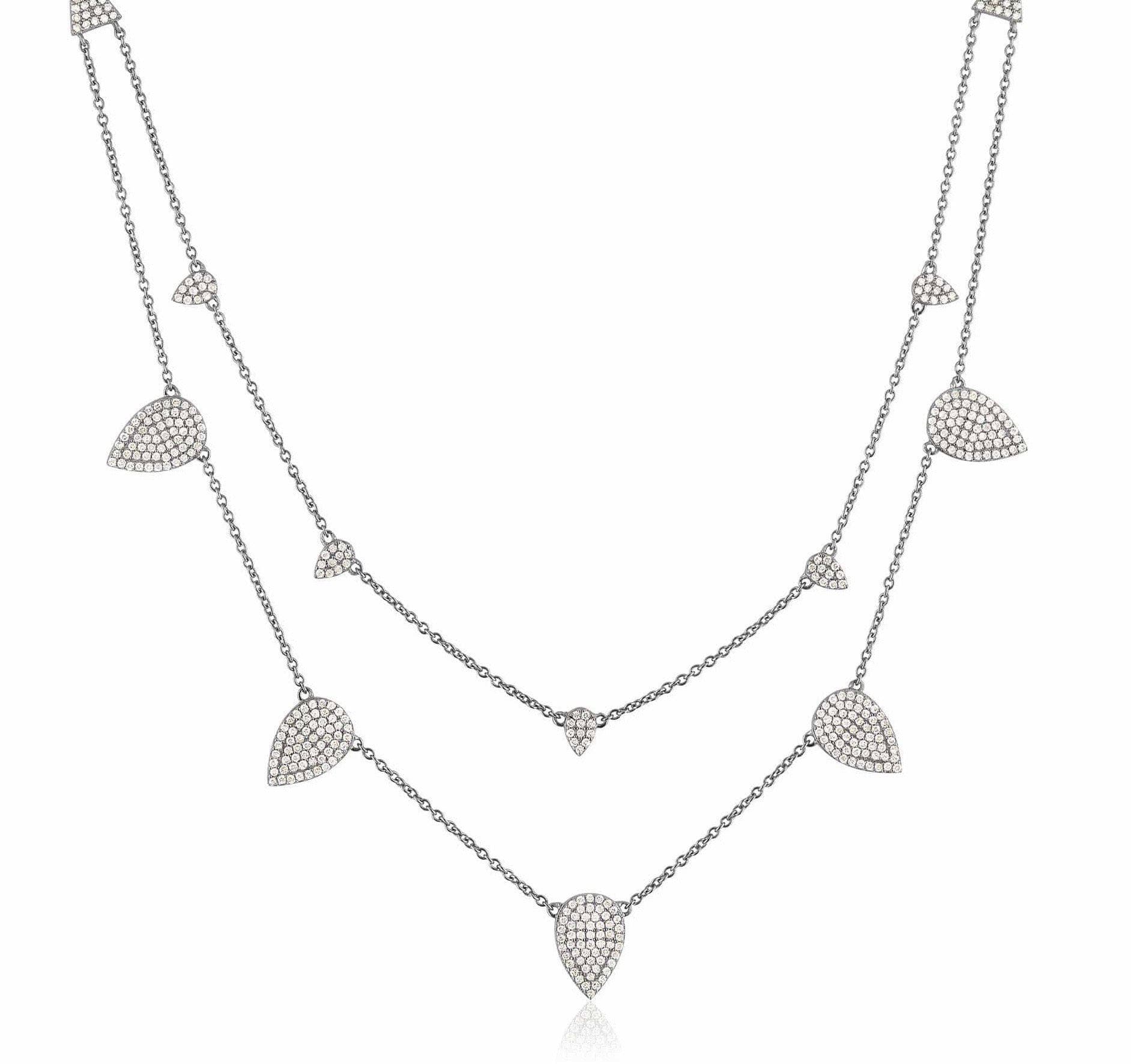 ela rae double pear necklace diamond sterling silver