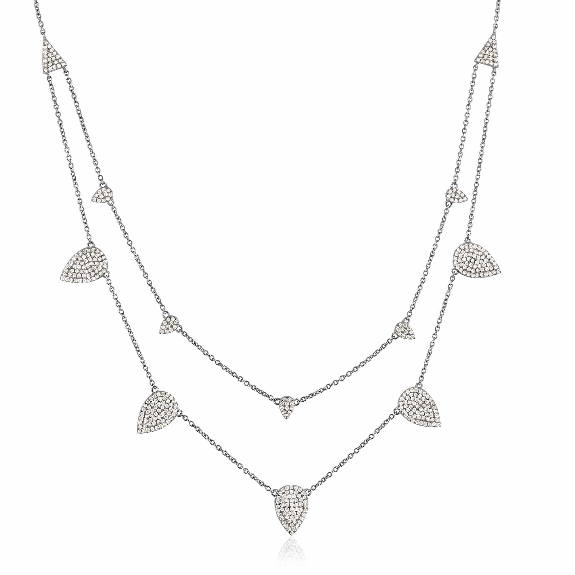 ela rae double pear necklace diamond sterling silver