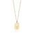 ela rae dog tag initial rolo necklace white zircon 14k yellow gold plate