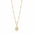ela rae heart disc necklace white zircon 14k yellow gold plate