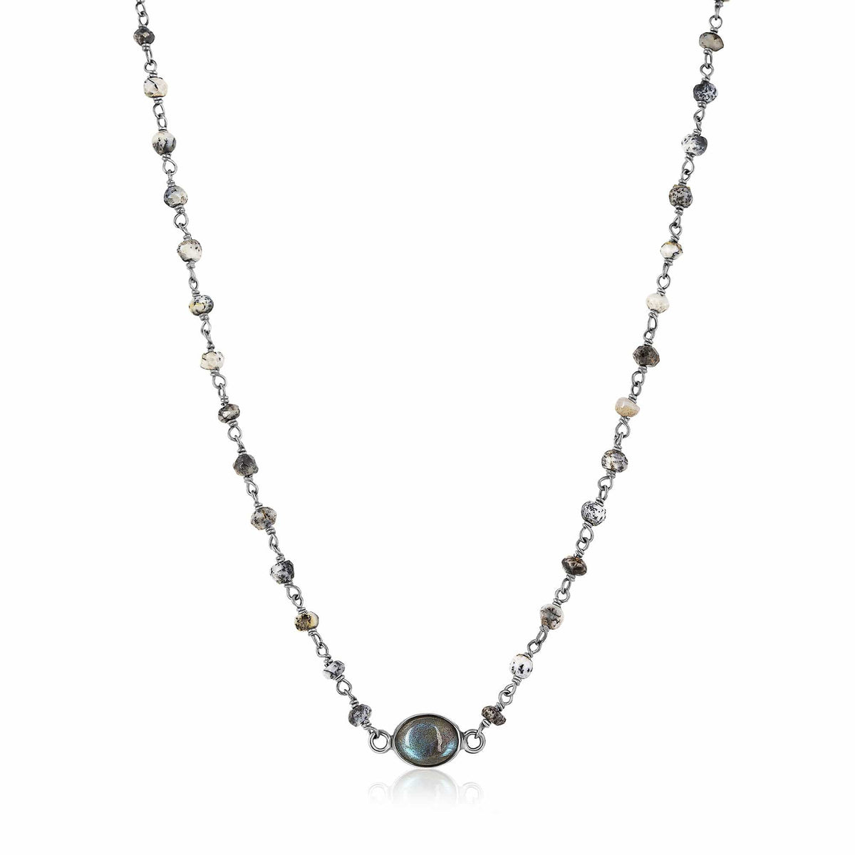 ela rae libi choker necklace dendrite opal labradorite sterling silver