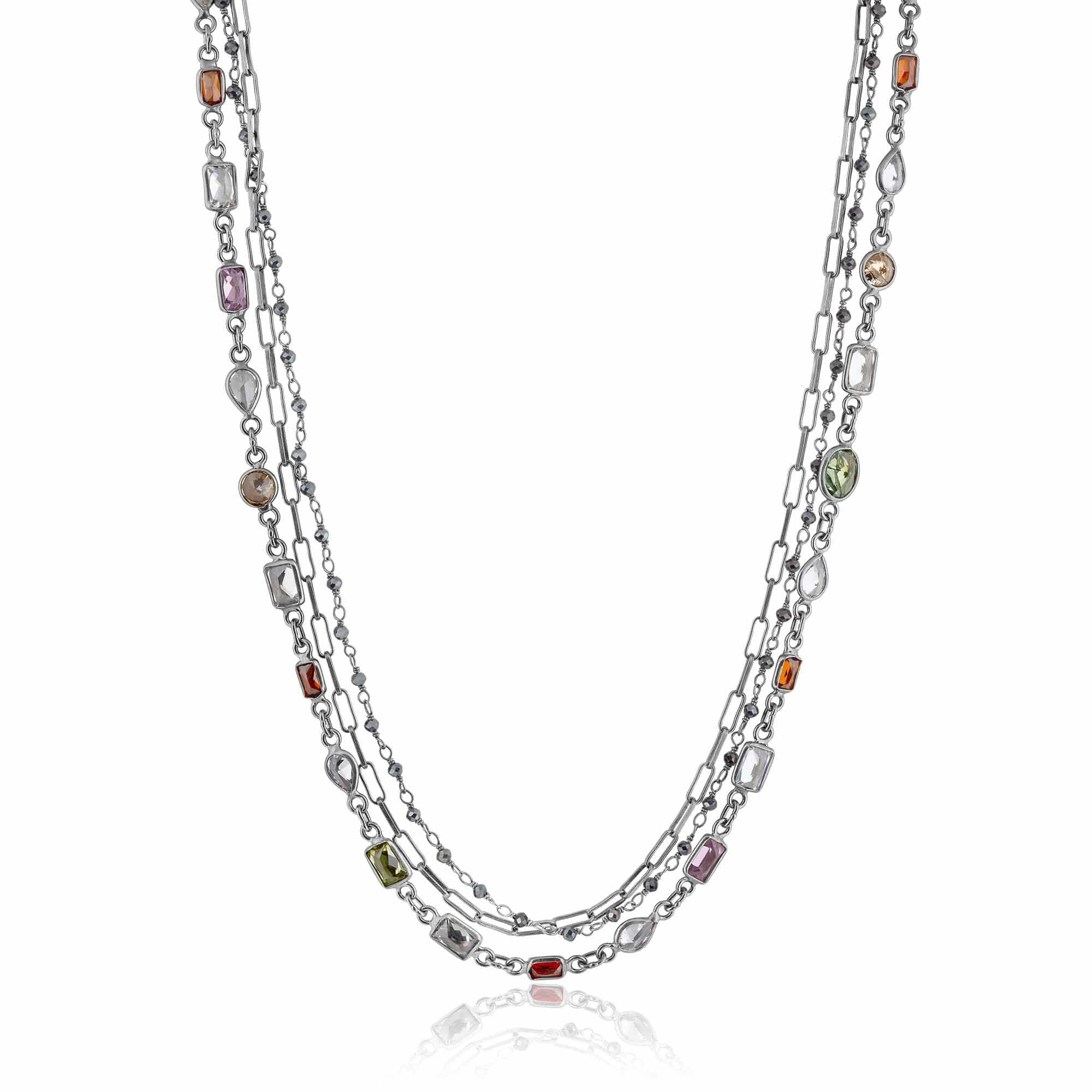 ela rae callie cz three in one multi color cubic zirconia sterling silver