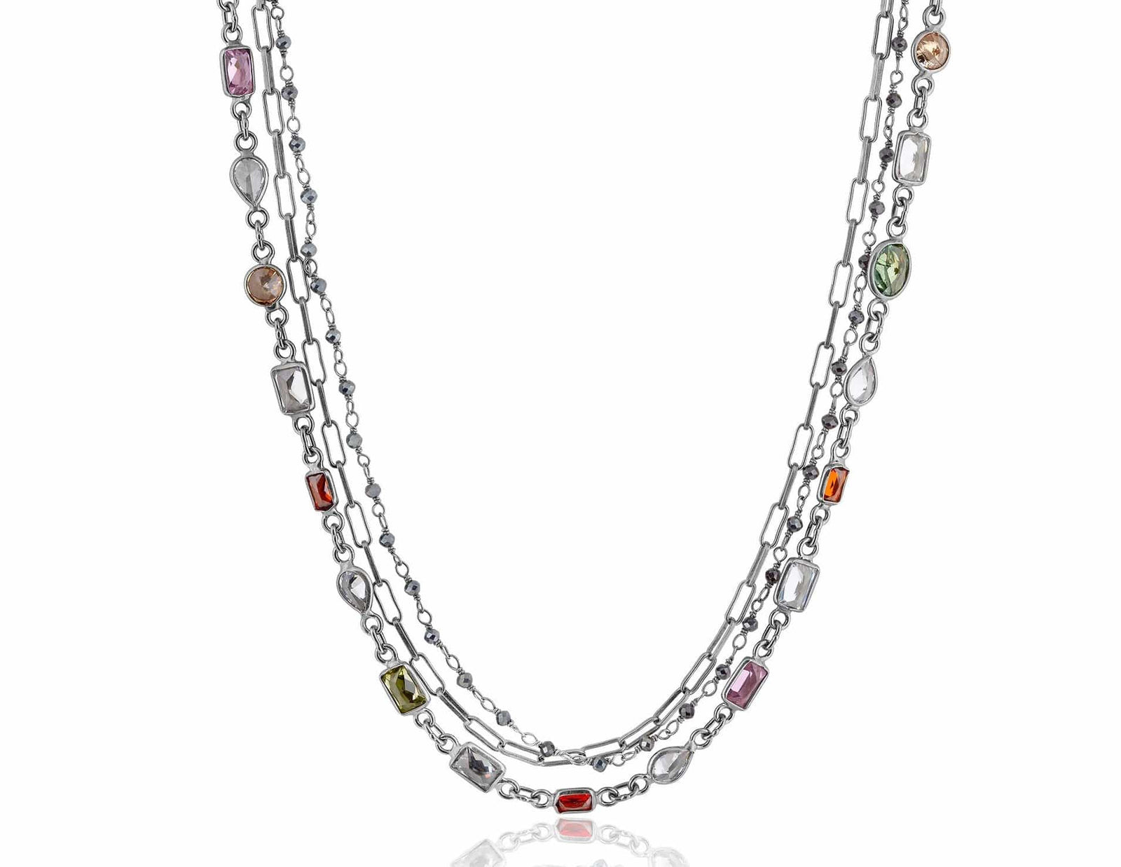 ela rae callie cz three in one multi color cubic zirconia sterling silver