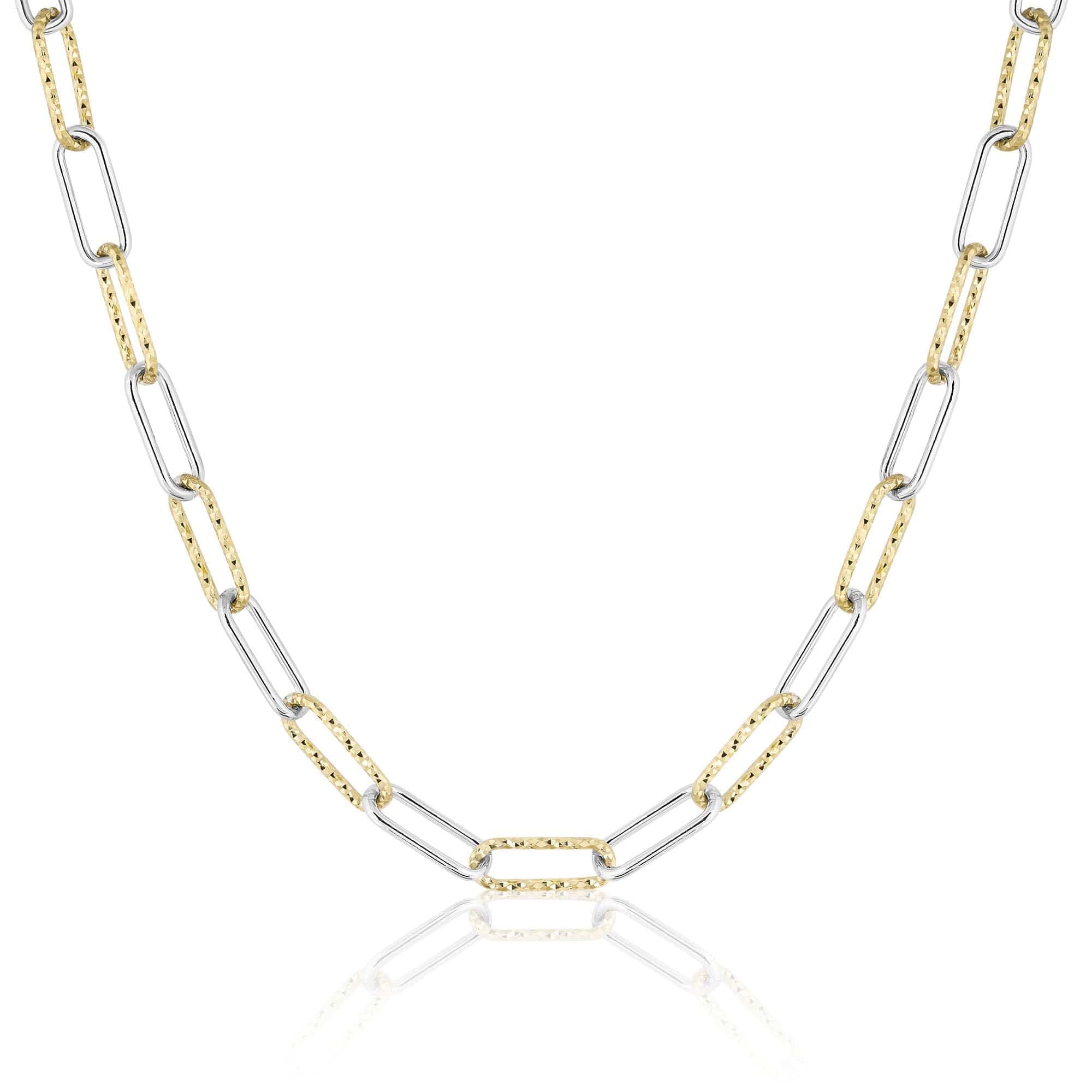 ela rae helena sparkle mix necklace 14k yellow gold plate sterling silver small