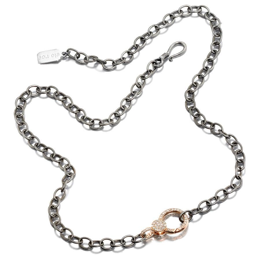 ela rae fallyn luxe necklace diamond 14k rose gold clasp sterling silver