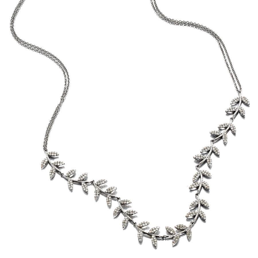 ela rae lela luxe diamond leaf collar necklace sterling silver