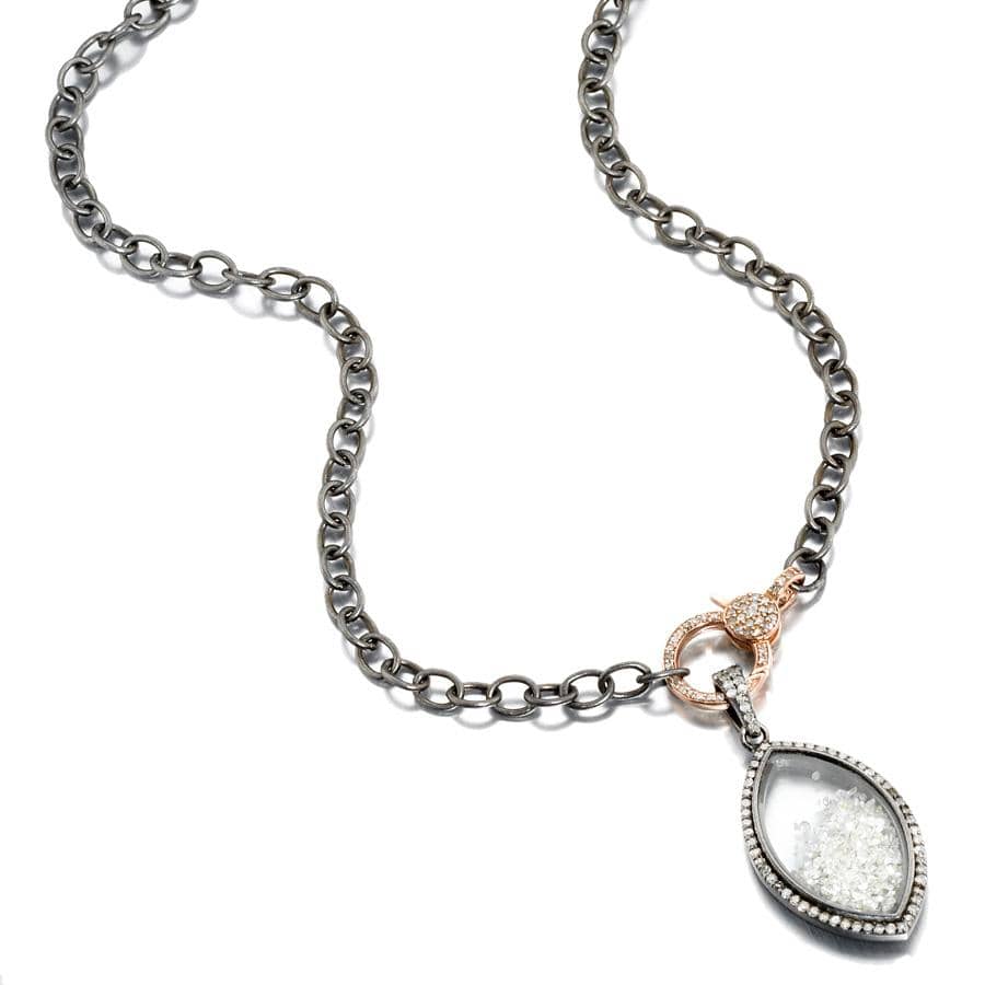 ela rae fallyn luxe shaker necklace diamond sterling silver 14k rose gold