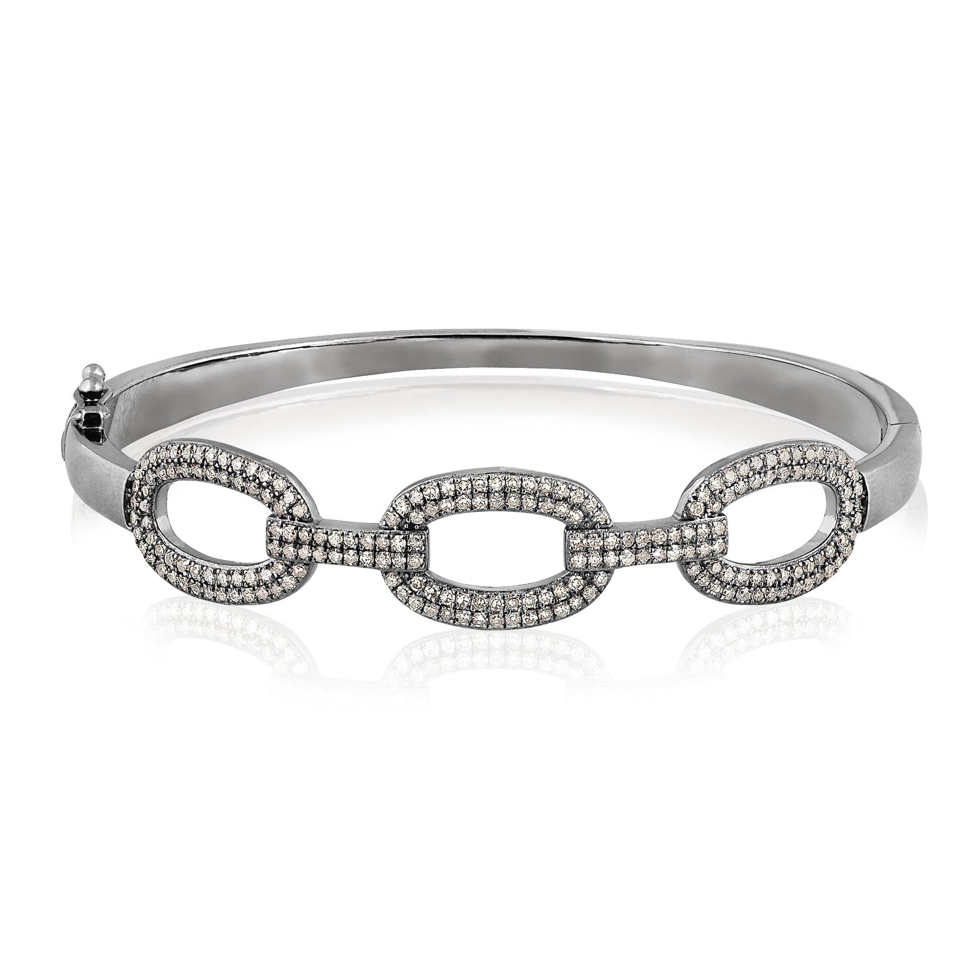 ela rae link luxe diamond bangle sterling silver