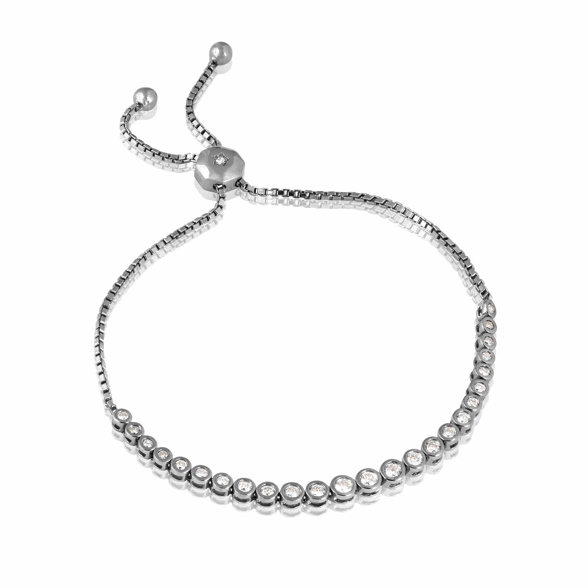 ela rae bolo bracelet diamond graduated bezel sterling silver