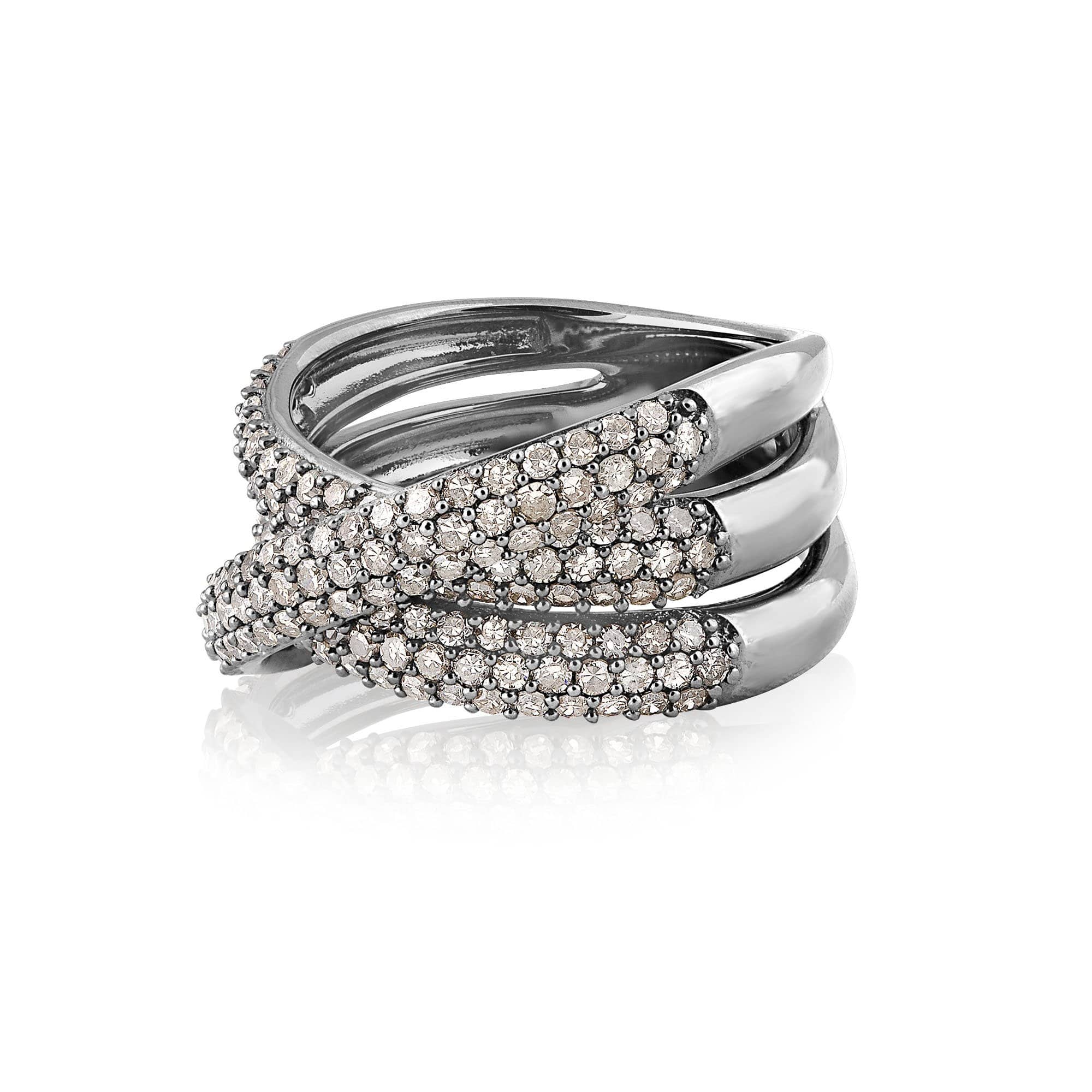 ela rae lara luxe pave diamond band ring sterling silver