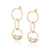 triple ring posts | white zircon trio