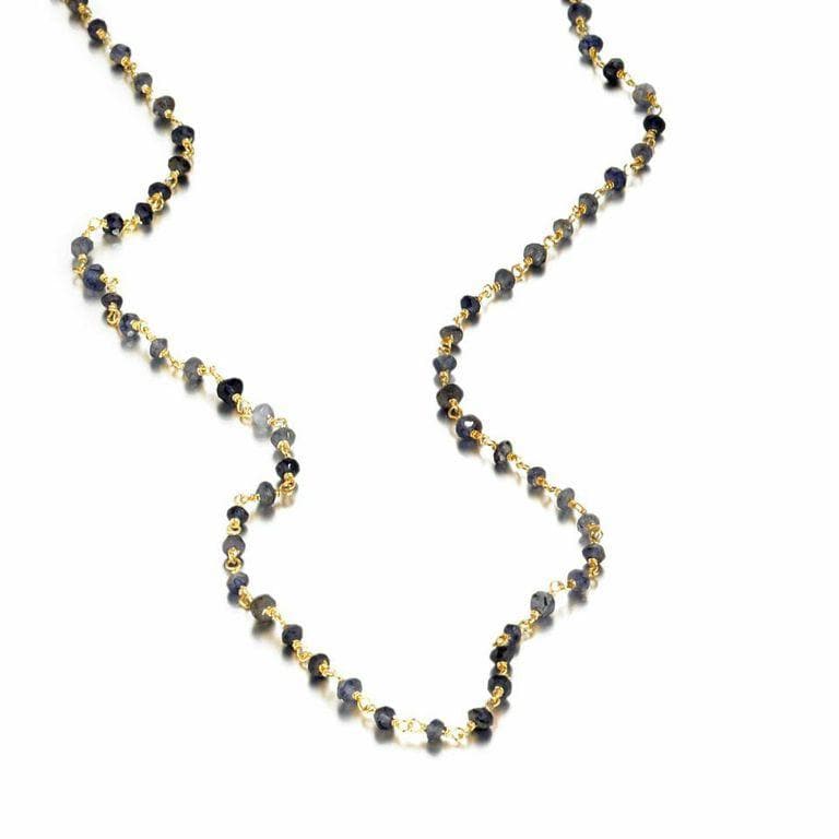 ela rae diana rondelle necklace iolite 14k yellow gold plate