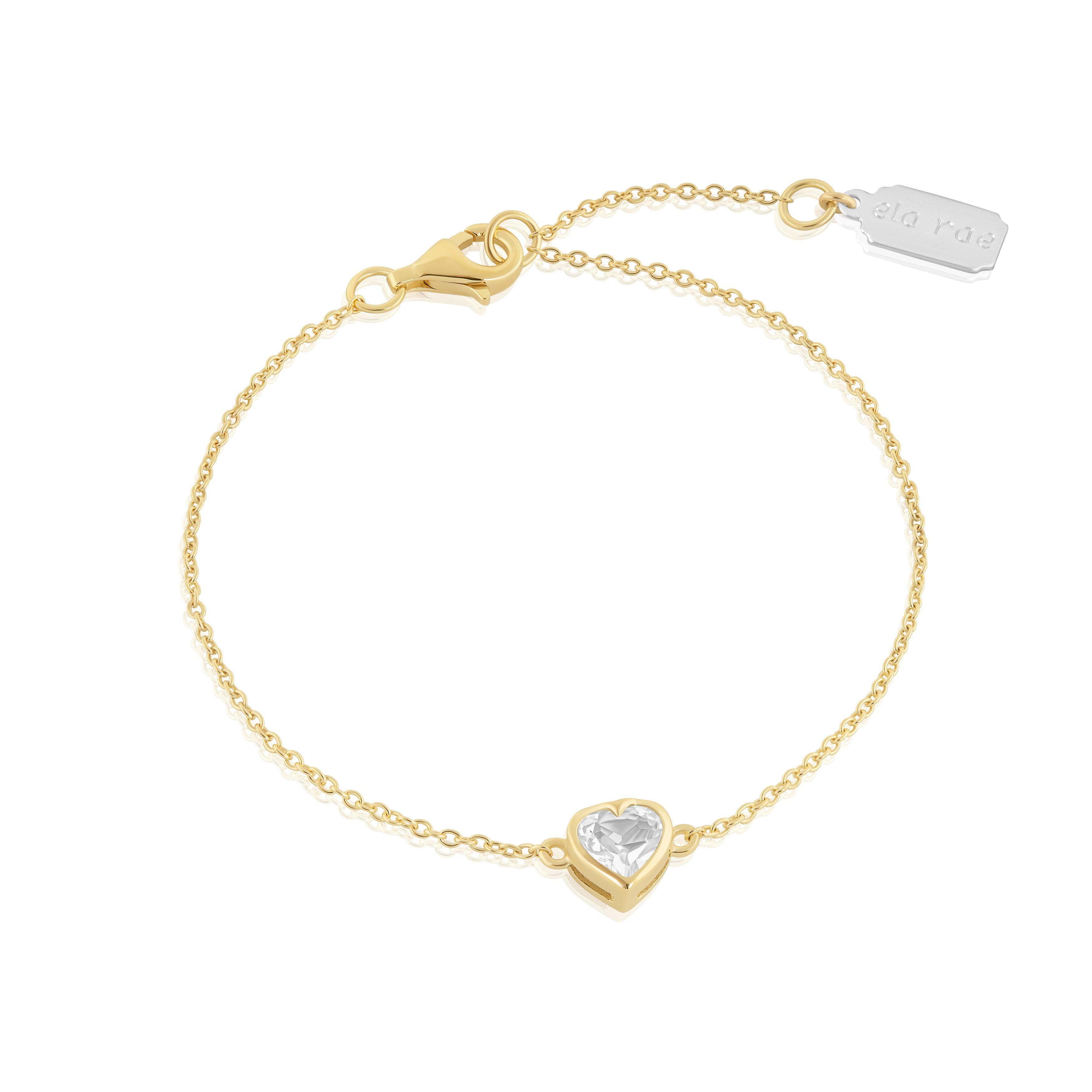 white topaz heart bracelet by ALR - ela rae