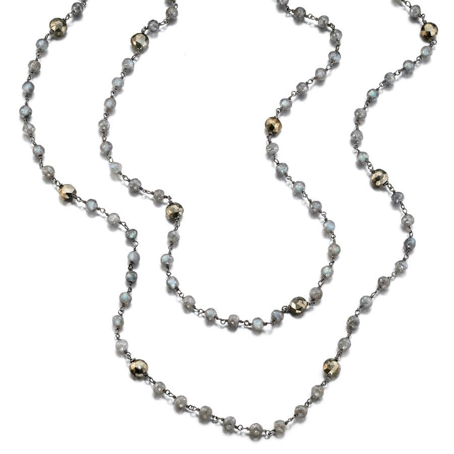 ela rae diana satellite necklace labradorite  pyrite sterling silver