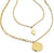 ela rae lara 2 layer starburst white zircon 14k yellow gold plate