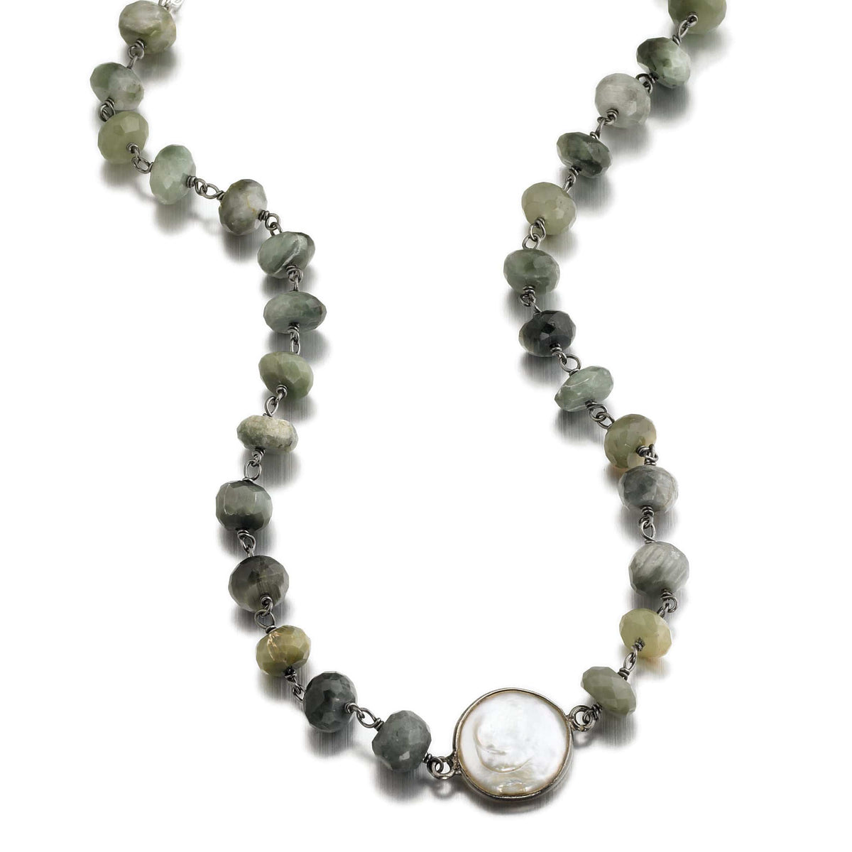 ela rae libi grand necklace catseye pearl sterling silver