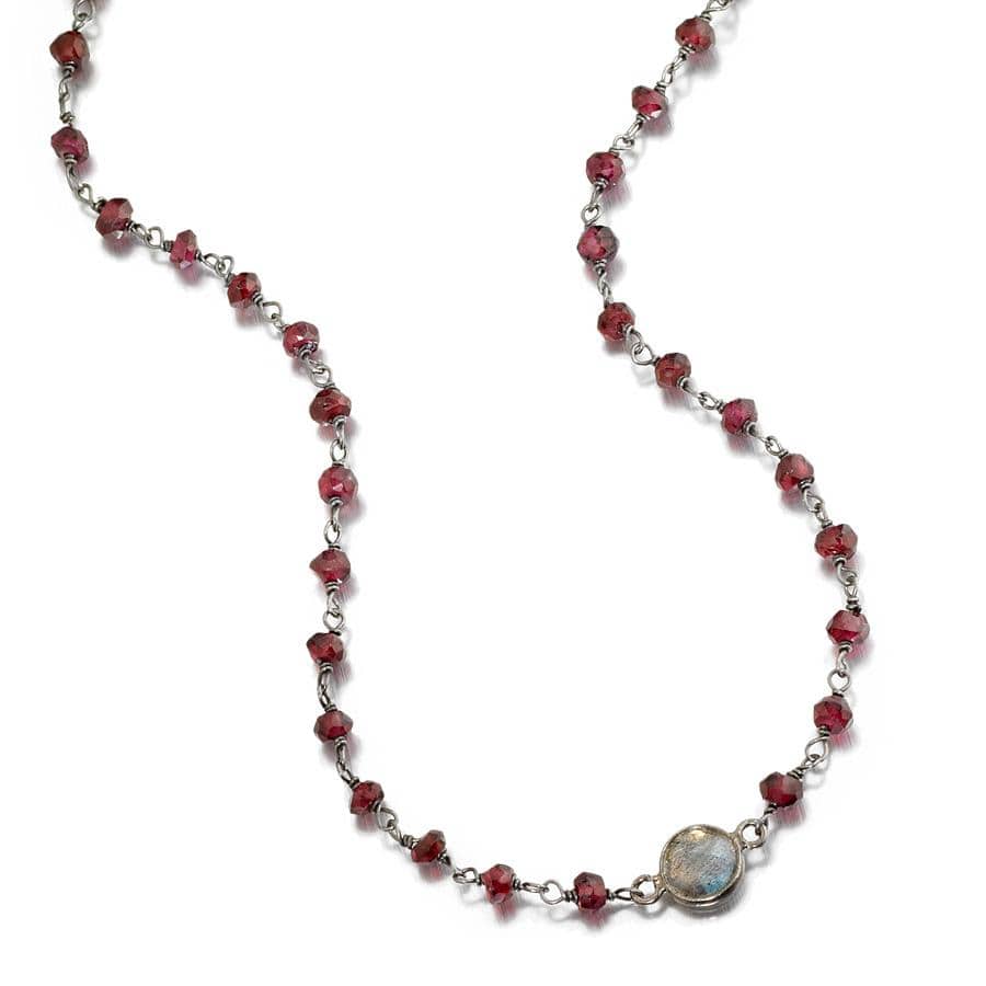 ela rae libi petite necklace garnet labradorite sterling silver