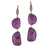 ela rae fiona double drop earrings ruby white zircon 14k yellow gold plate