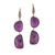 ela rae fiona double drop earrings ruby white zircon 14k yellow gold plate