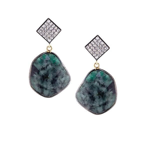 ela rae cora earrings white zircon labradorite sterling silver