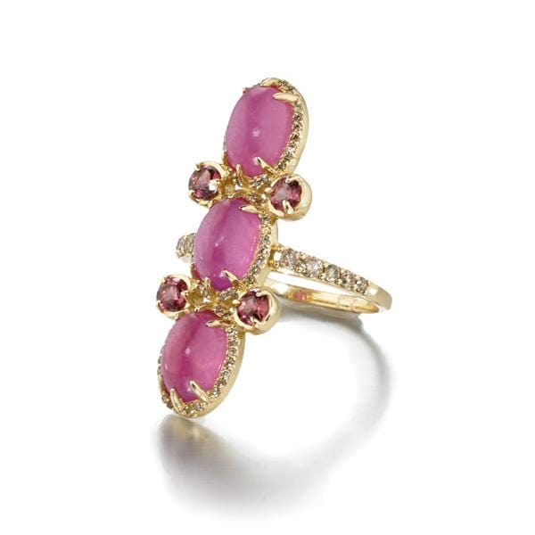 ela rae harlah ring ruby garnet diamond 14k yellow gold