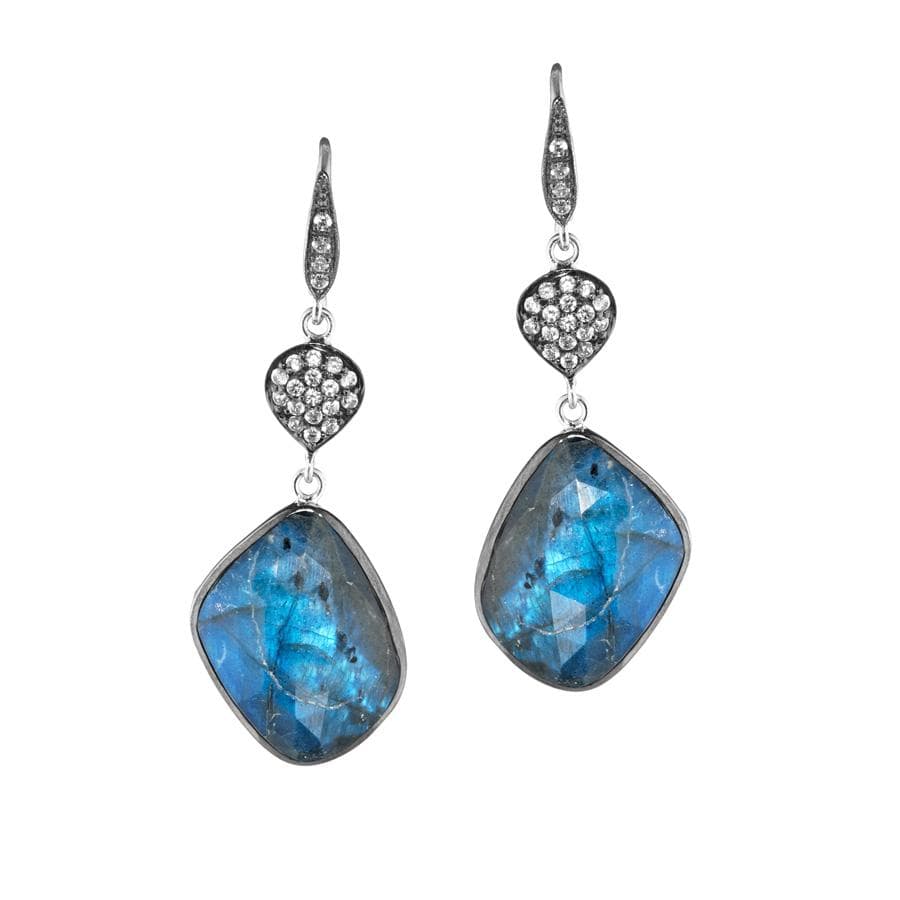 ela rae fiona earrings labradorite white zircon sterling silver