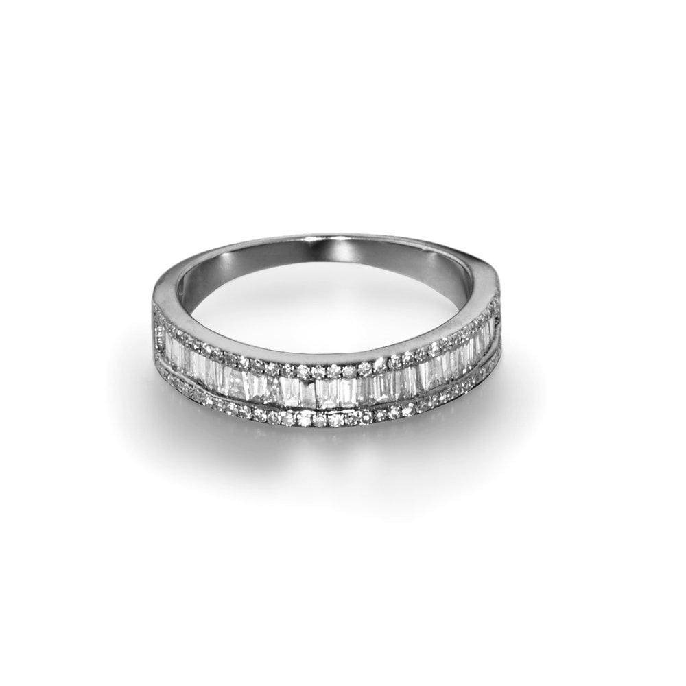 ela rae lara luxe baguette diamond ring sterling silver