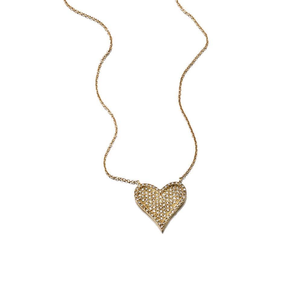 ela rae harley necklace diamond heart 14k yellow gold