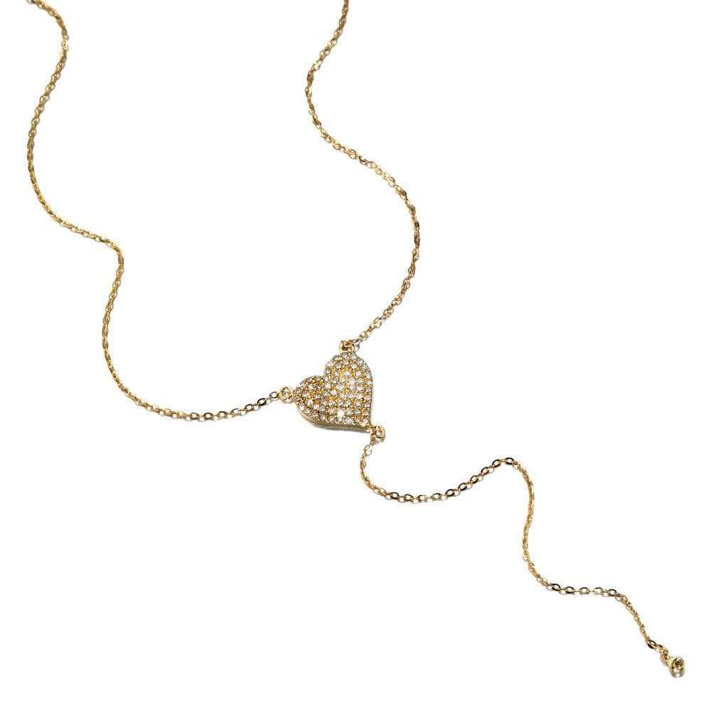 ela rae harley lariat heart necklace diamond 14k yellow gold