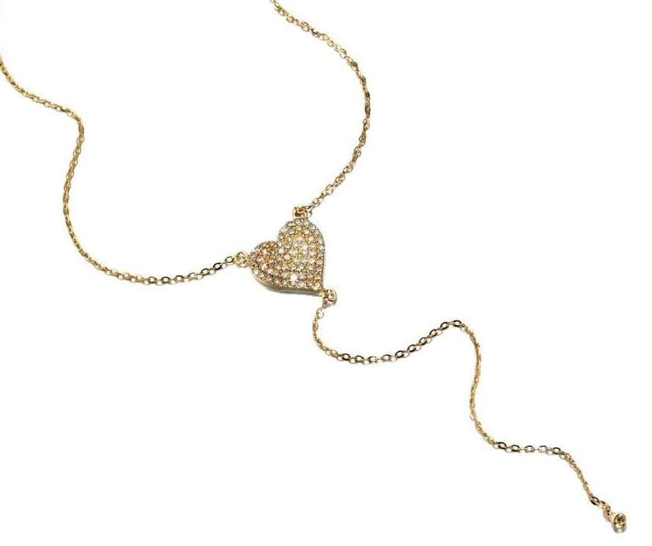 ela rae harley lariat heart necklace diamond 14k yellow gold