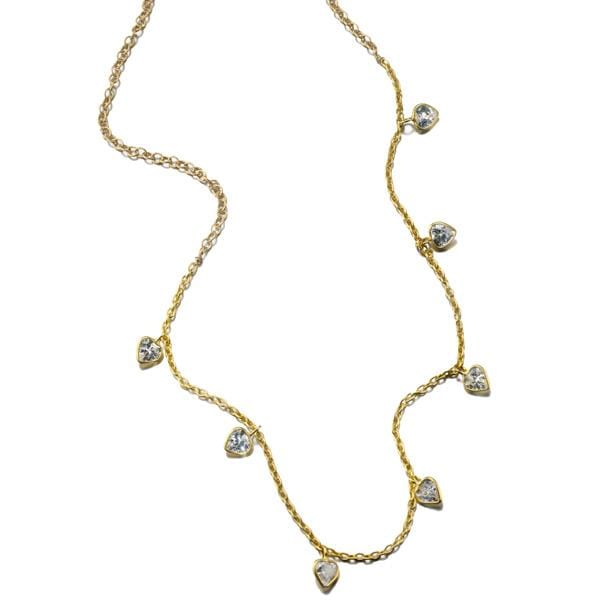 ela rae callie cz necklace cubic zirconia 14k yellow gold plate