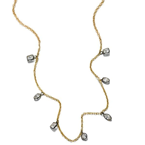 ela rae callie cz necklace cubic zirconia 14k yellow gold plate