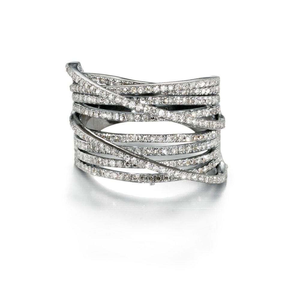 ela rae lara diamond luxe multi band sterling silver 