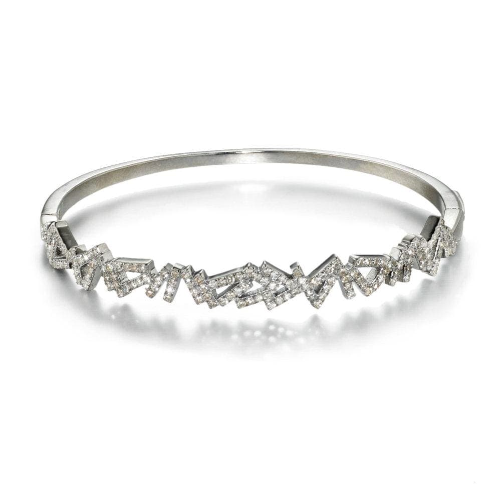 ela rae benji diamond bangle sterling silver