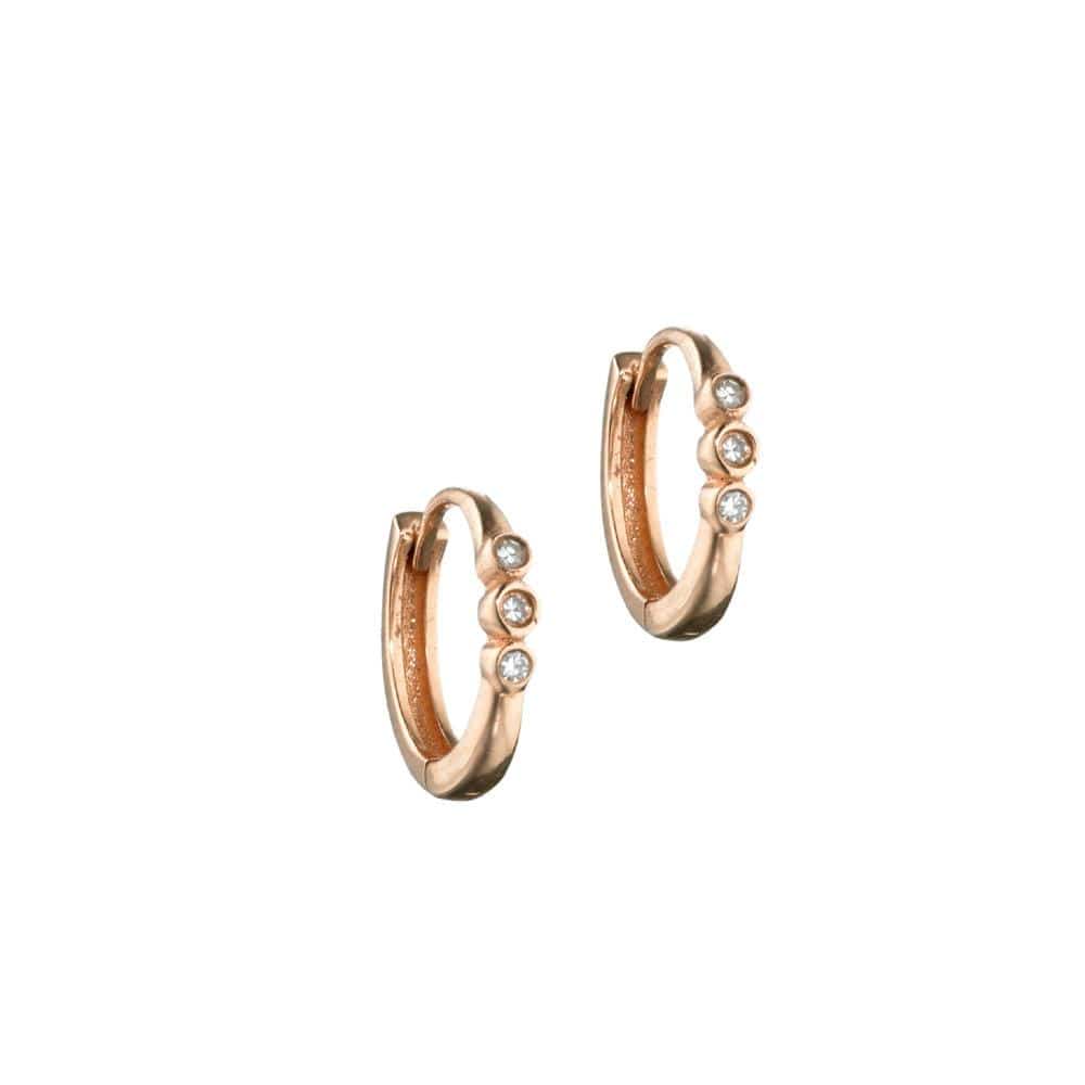 ela rae bondi diamond huggies 14k rose gold